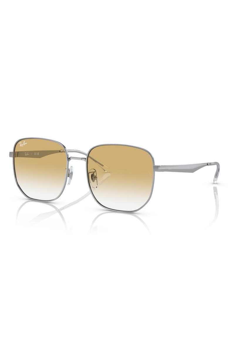 Ray-Ban 57mm Gradient Irregular Sunglasses, Alternate, color, Silver / Clear Gradient Yellow
