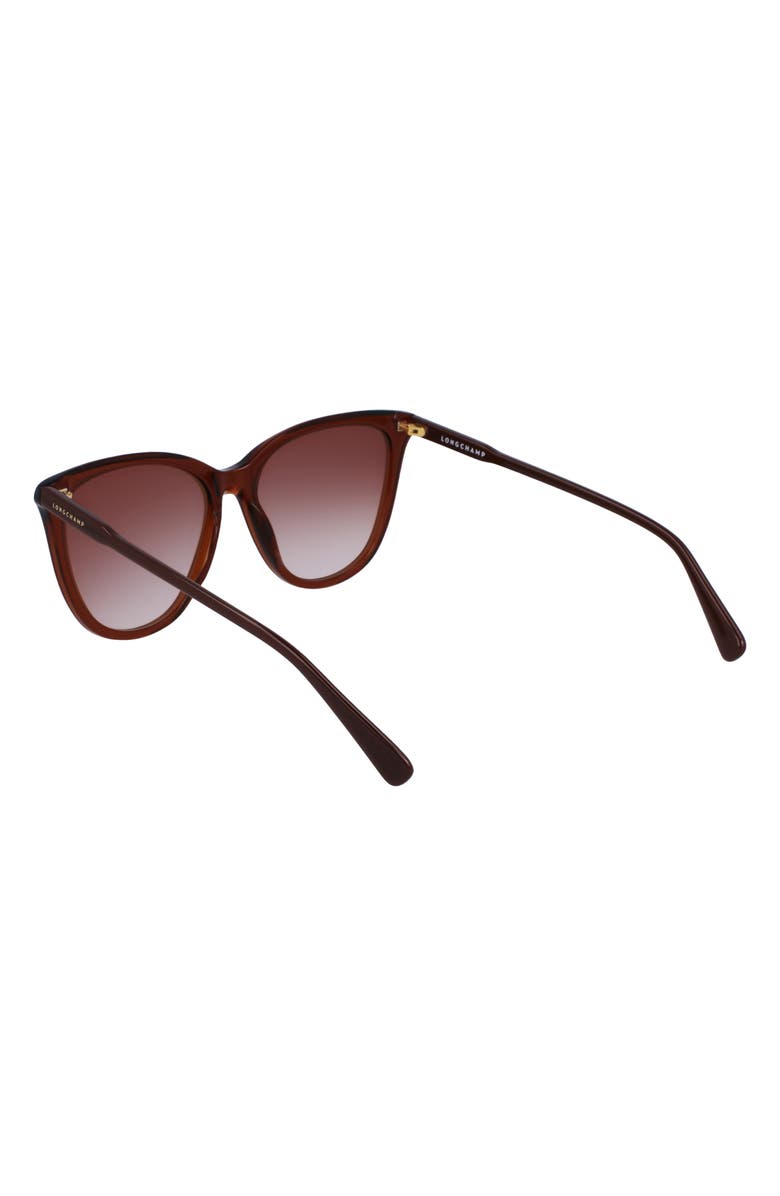 Longchamp Le Pliage 56mm Gradient Tea Cup Sunglasses, Alternate, color, Brown