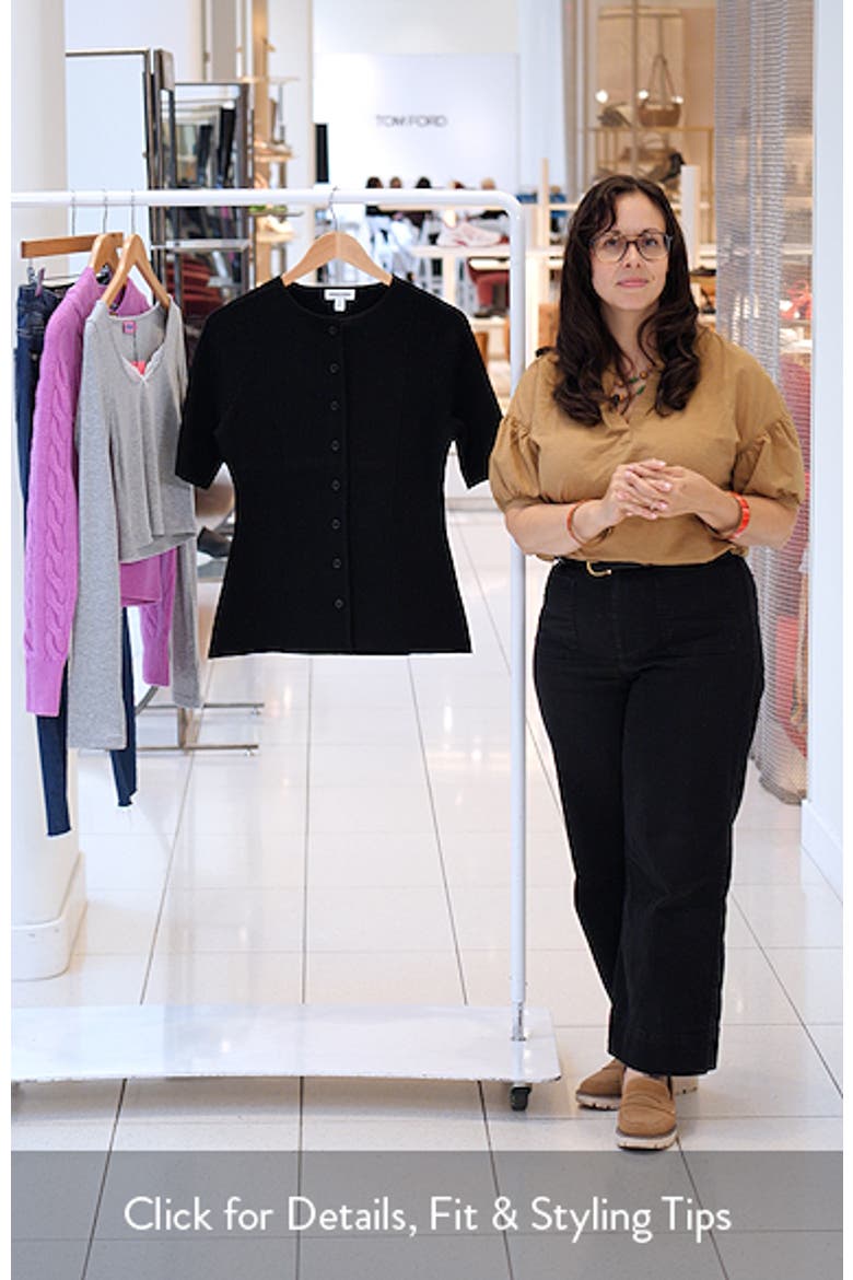 Crewneck Elbow Sleeve Cardigan video