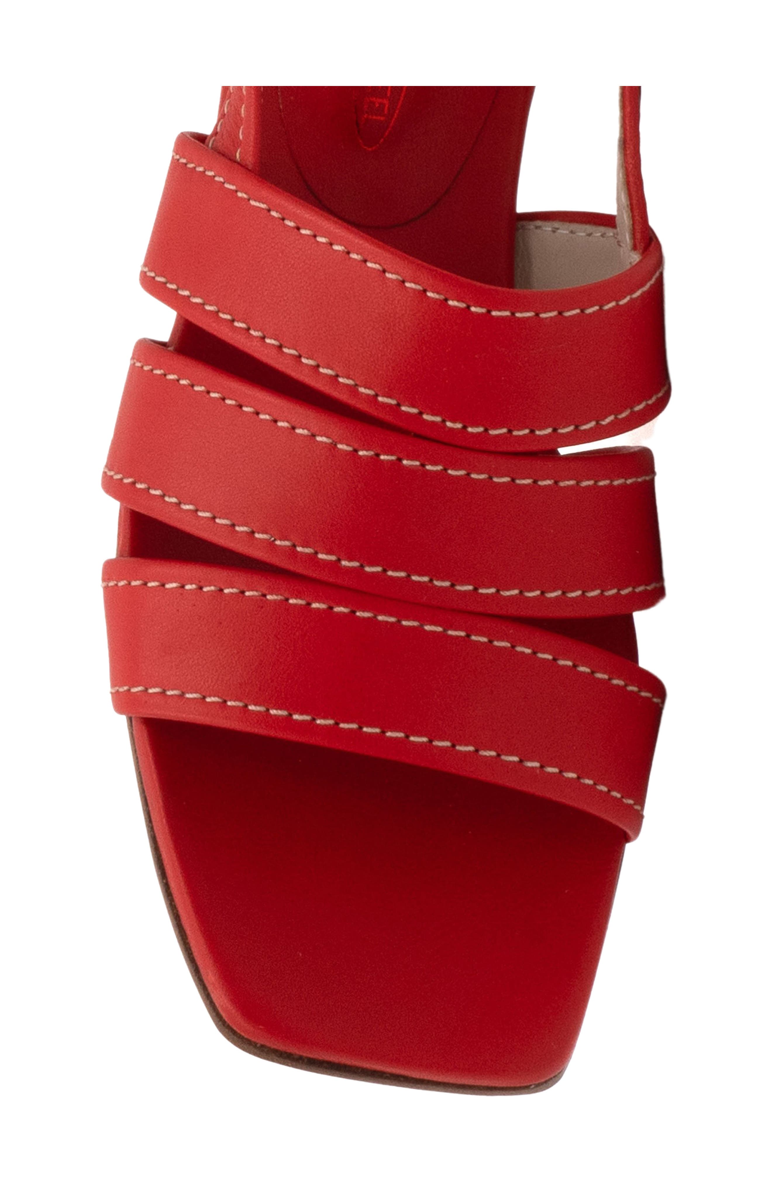 Slingback Sandal, Alternate, color, RED LOBO W/ PLATINUM BUCKLE