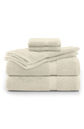 Utica Essentials 6-piece Cotton Bath Towel Set In Ecru