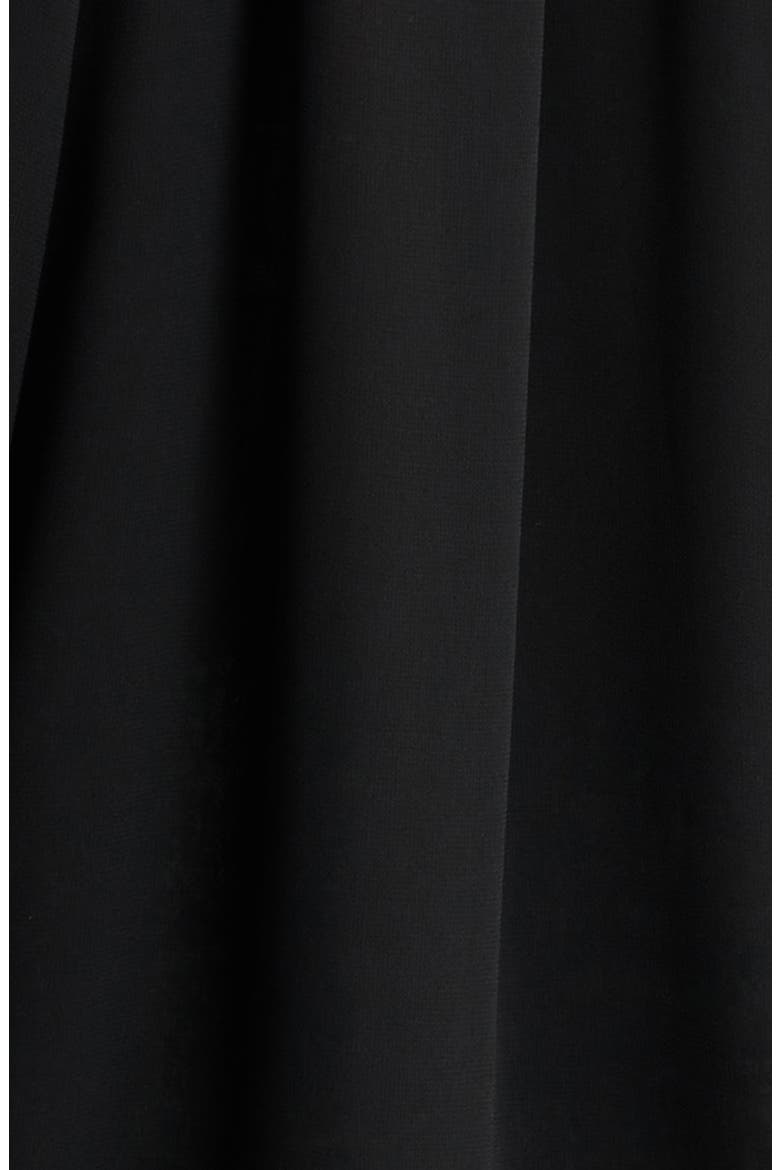 Effie Shirred Ruffle Neck Chiffon Top, Alternate, color, BLACK