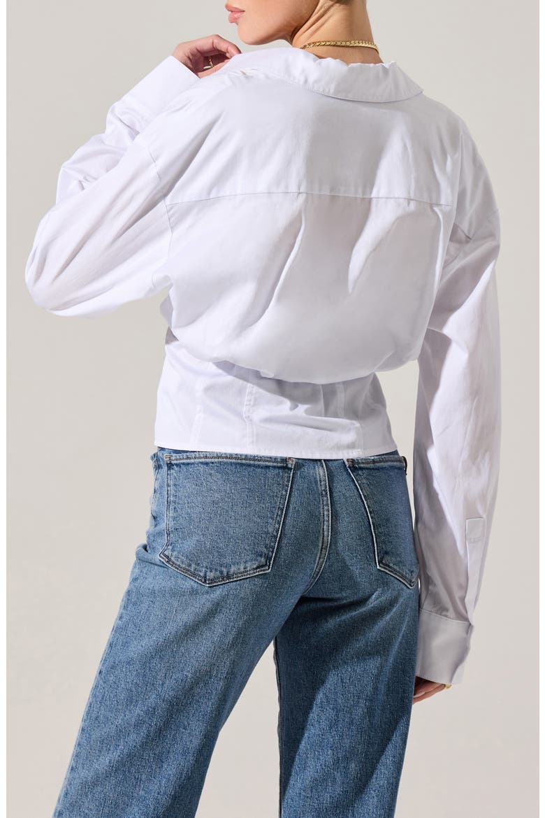 Layered Button-Up Shirt, Alternate, color, WHITE
