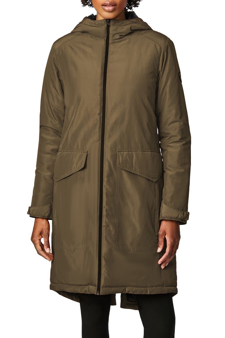 Insulated Hooded Raincoat, Main, color, OLIVIA