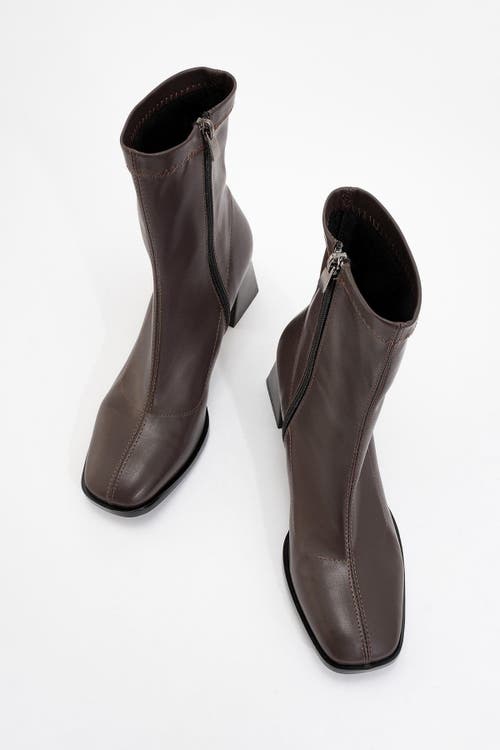 Prologue Shoes Plesa Chunky Heel Boot In Brown