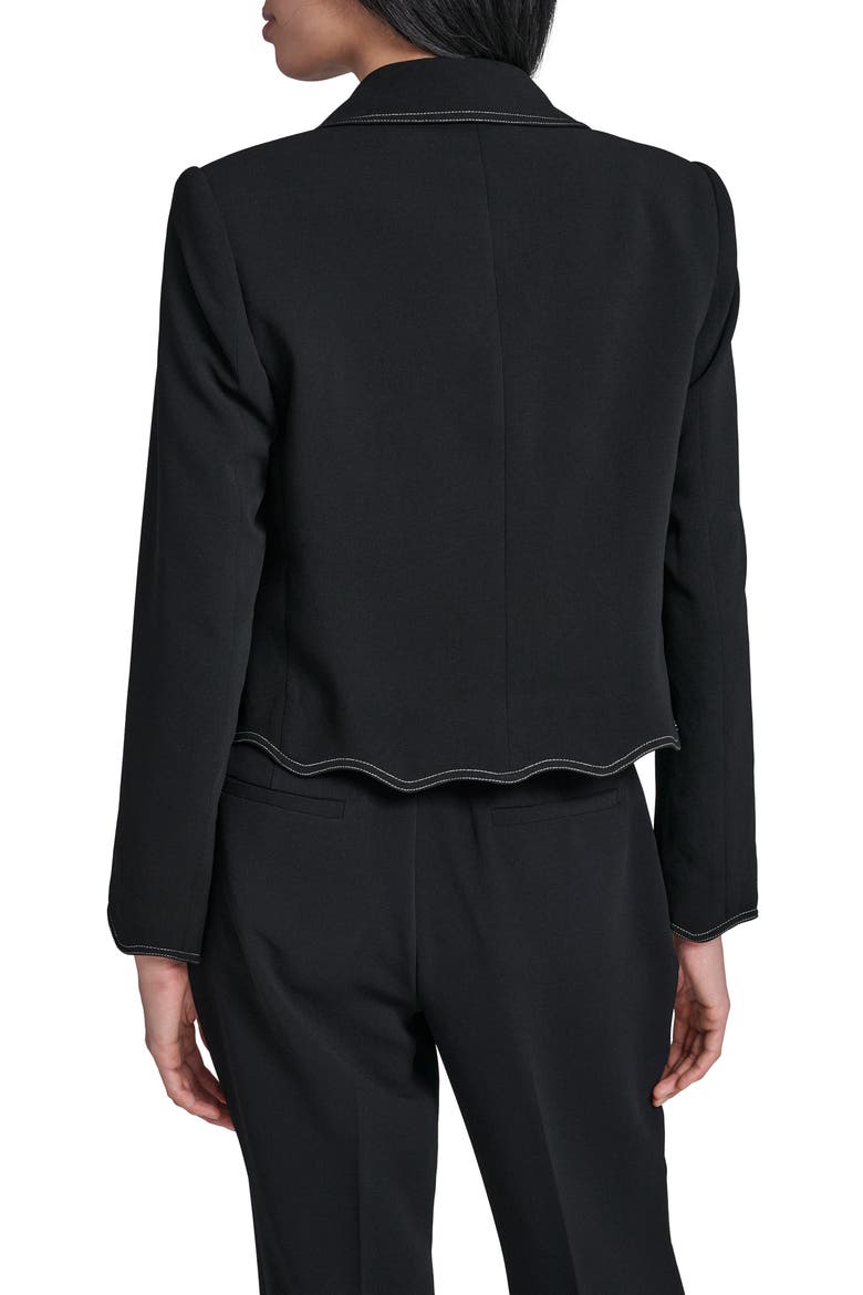Scallop Hem Crop Jacket, Alternate, color, BLACK
