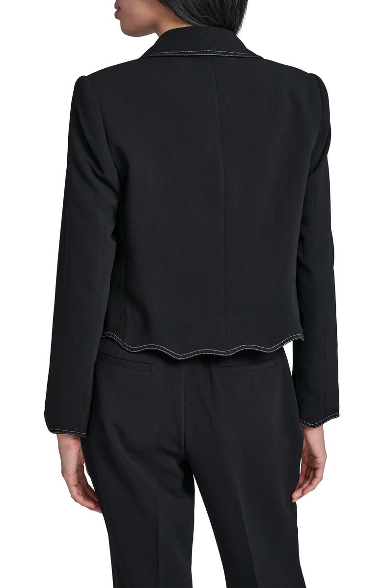 KARL LAGERFELD PARIS Scallop Hem Crop Jacket, Alternate, color, 