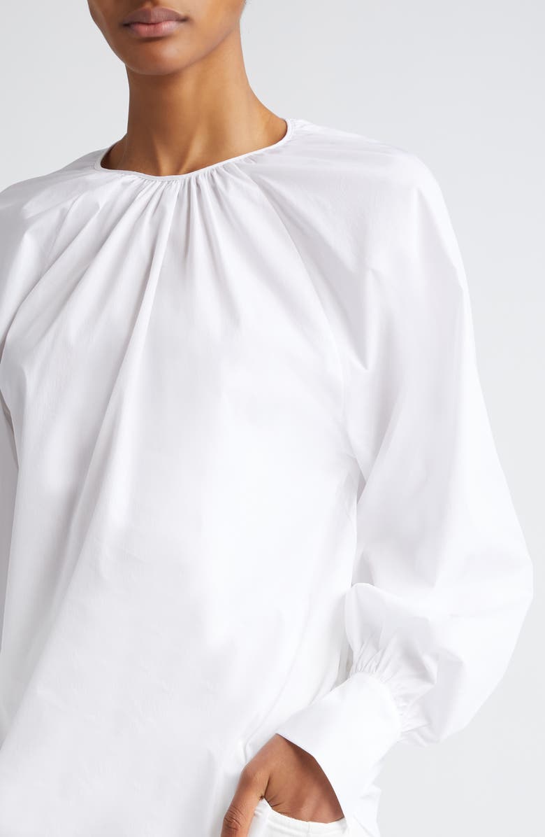 Eleventy Gathered Neck Top, Alternate, color, White