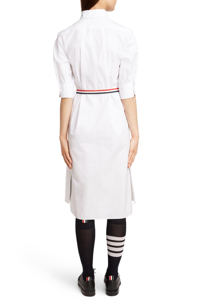 Belted Poplin Shirtdress, Alternate, color, WHITE