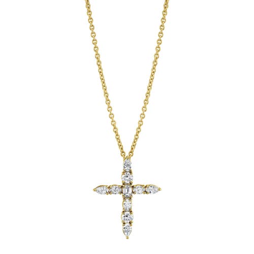 Michael M Montage Cross Pendant Necklace in Yellow Gold at Nordstrom, Size 18