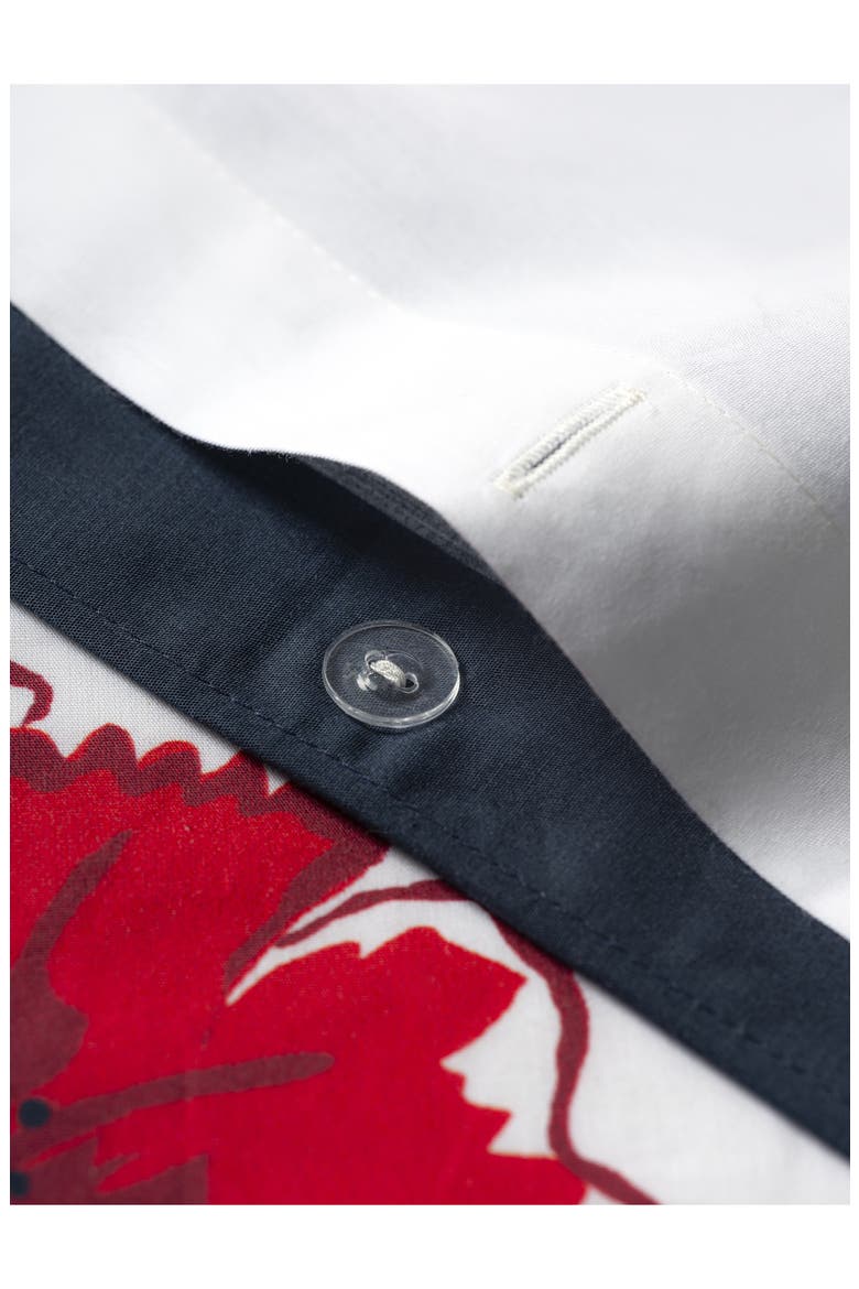 Poppy Hawaiian Cotton Percale Duvet Cover Set, Alternate, color, NAVY