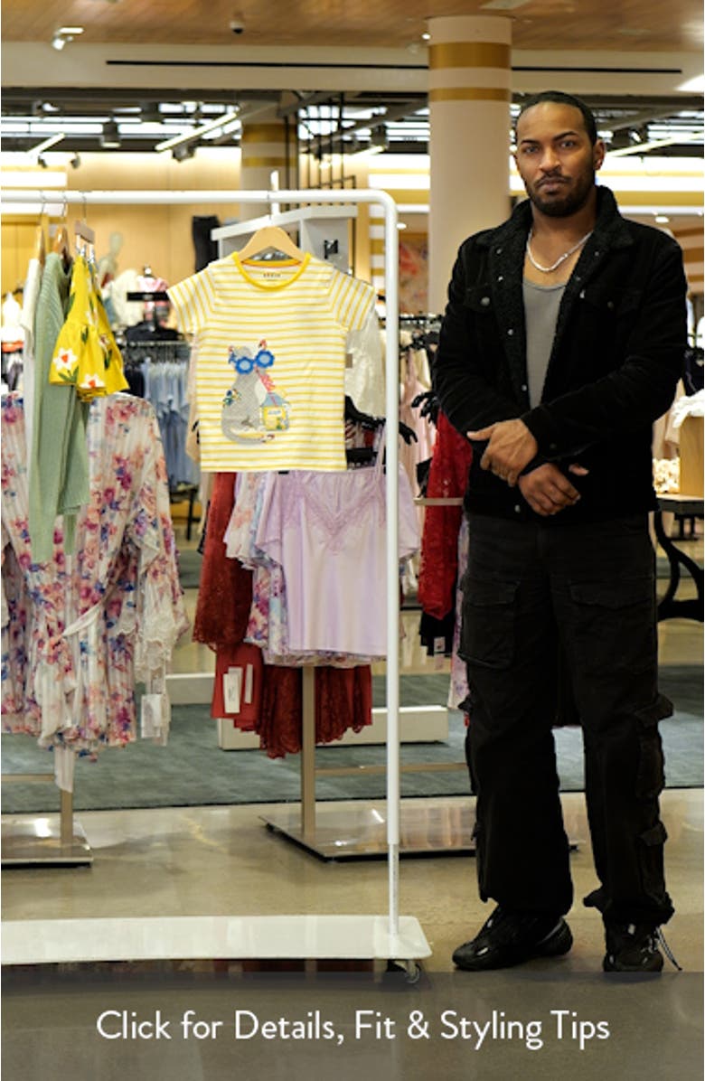 Kids' Stripe Kitty Appliqué Lift the Flap Cotton Graphic T-Shirt, sales video thumbnail