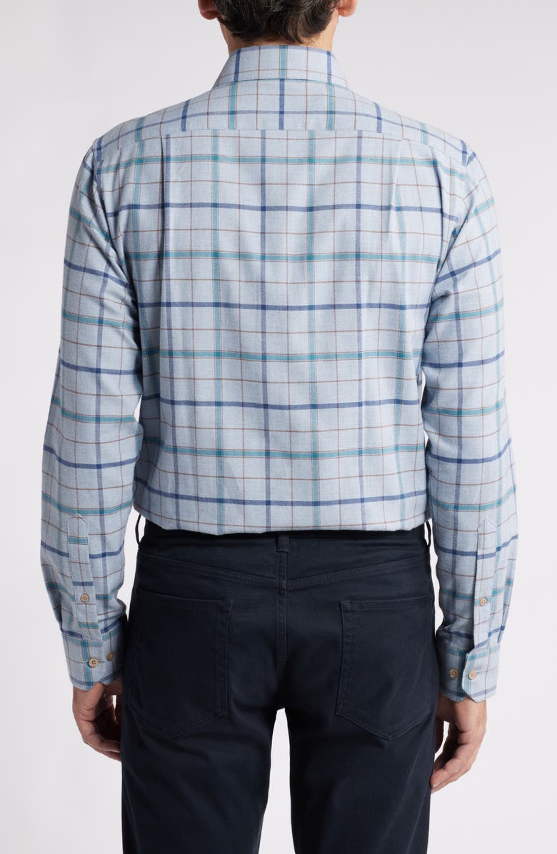 Scott Barber Mélange Exploded Tattersall Flannel Button-Up Shirt, Alternate, color,