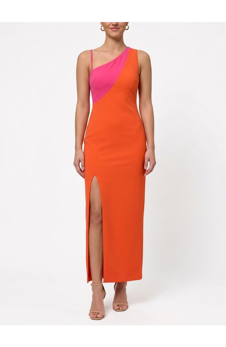 RACHEL Rachel Roy Devin One Shoulder Maxi Dress, Main, color, Red Pink Combo