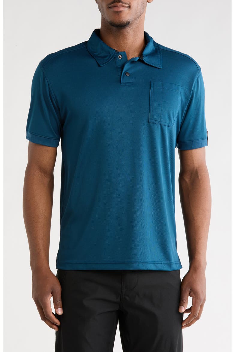 Grid Jacquard Polo, Main, color, TEAL