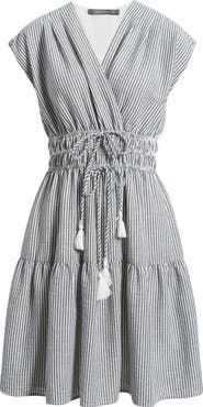Julia Jordan Tiered Stripe Seersucker Dress