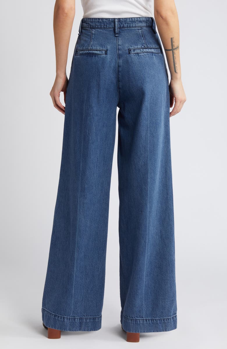 rag & bone Featherweight Abigail Pleated Wide Leg Jeans, Alternate, color, 