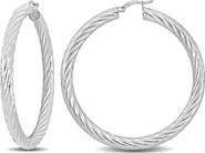 DELMAR Sterling Silver Twisted Hoop Earrings