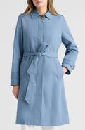 Ellen Tracy Belted Canvas Trench Coat
