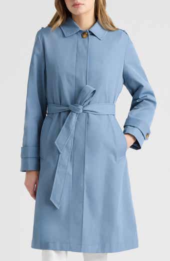 Ellen Tracy Belted Canvas Trench Coat