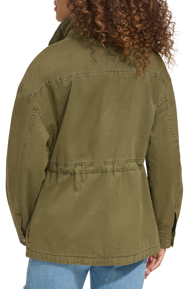 Levi's Cotton Hooded Jacket, Alternate, color, Olive Night