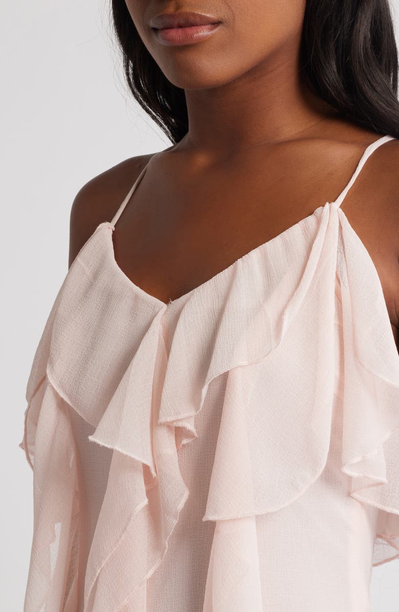 VERO MODA Camille Ruffle Detail Slipdress, Alternate, color, Sepia Rose