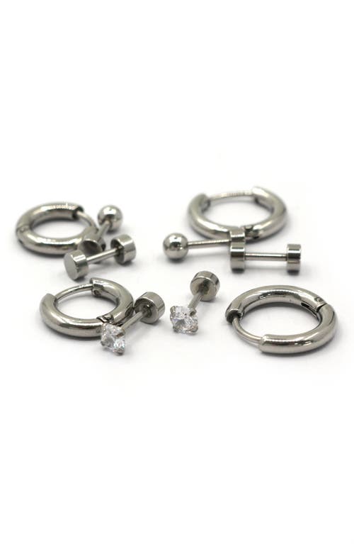 Rebl Set Of 5 Stud & Hoop Earrings