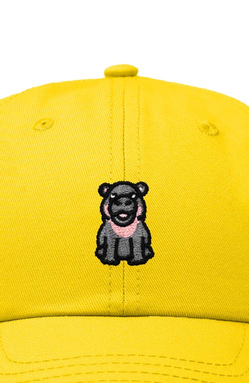 Dalix Hippo Embroidered Adjustable Hat In Gold
