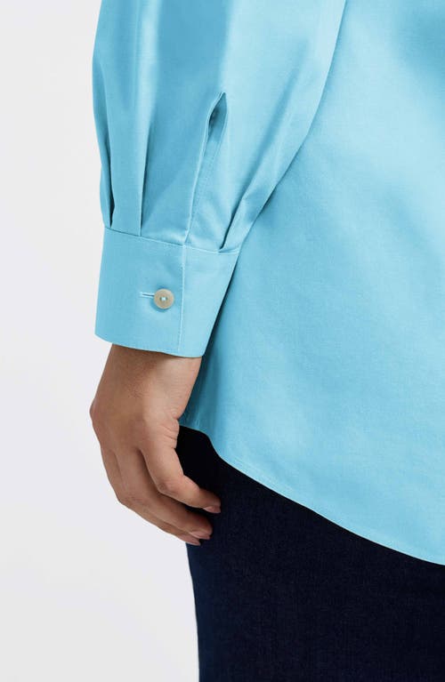 Foxcroft Cici Tunic Blouse In Soft Aqua