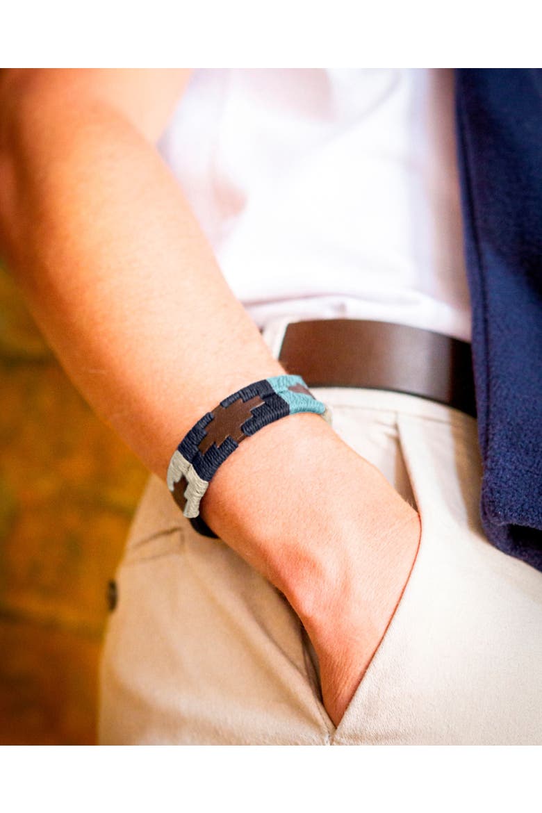 Wristband - Sereno Stitching, Alternate, color, Brown/Navy/Light Blue/Cream