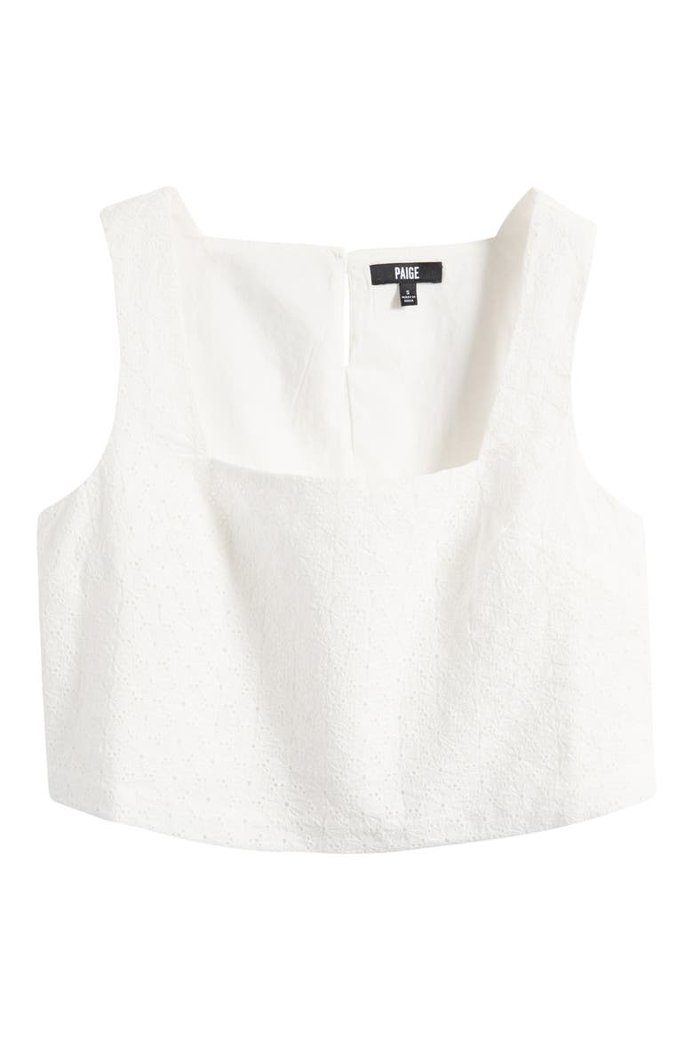 Aelita Eyelet Crop Tank, Alternate, color, WHITE