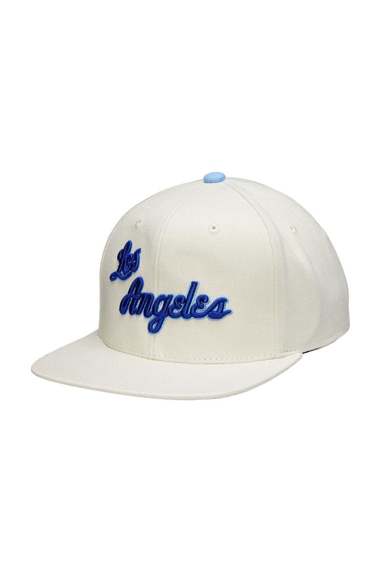 Men's Mitchell & Ness Cream Los Angeles Lakers Hardwood Classics Snapback Adjustable Hat, Main, color, Cream