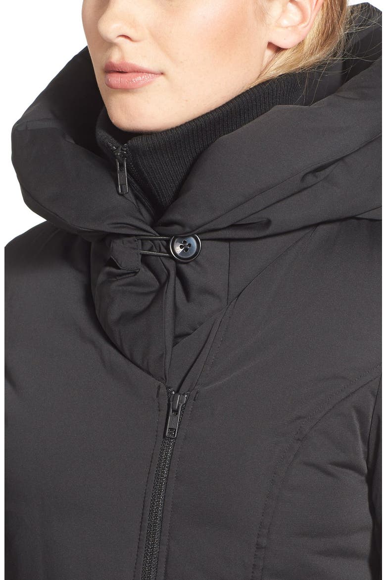 'Karlina' Hooded Down Coat, Alternate, color, BLACK
