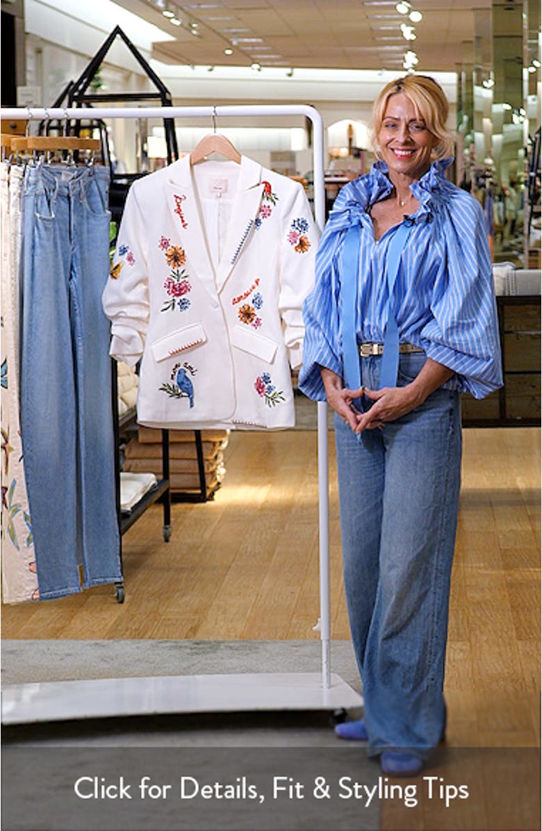 Celeste Vine Scrunched Embroidered Blazer, sales video thumbnail