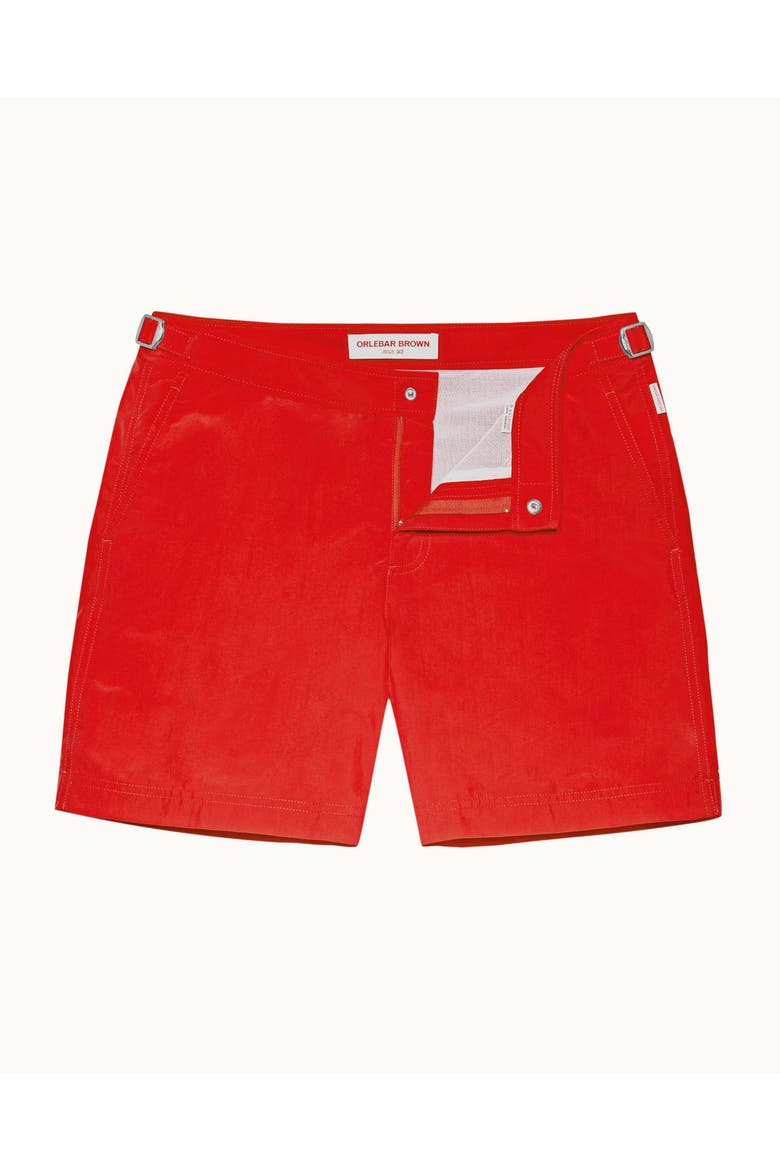 Bulldog Swim Shorts, Main, color, RESCUE RED
