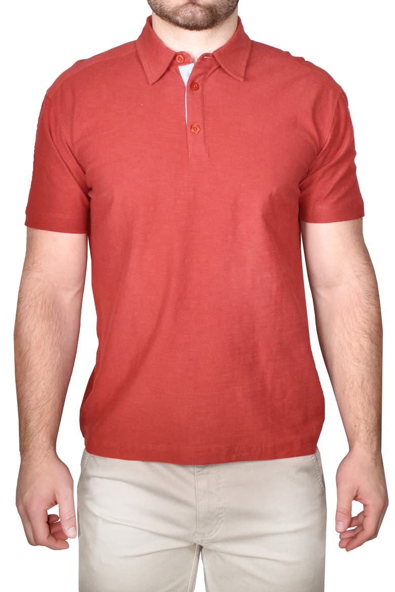 Cotton Slub Knit Polo, Main, color, CINEBAR