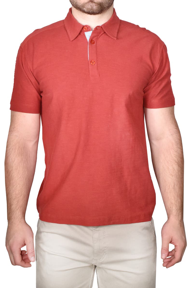 Vintage 1946 Cotton Slub Knit Polo, Main, color, Cinebar