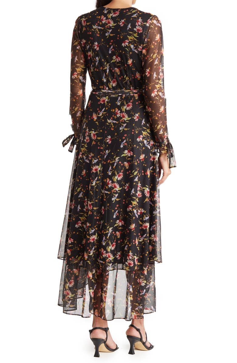 Laundry by Shelli Segal Power Mesh Faux Wrap Slip Dress, Alternate, color, 