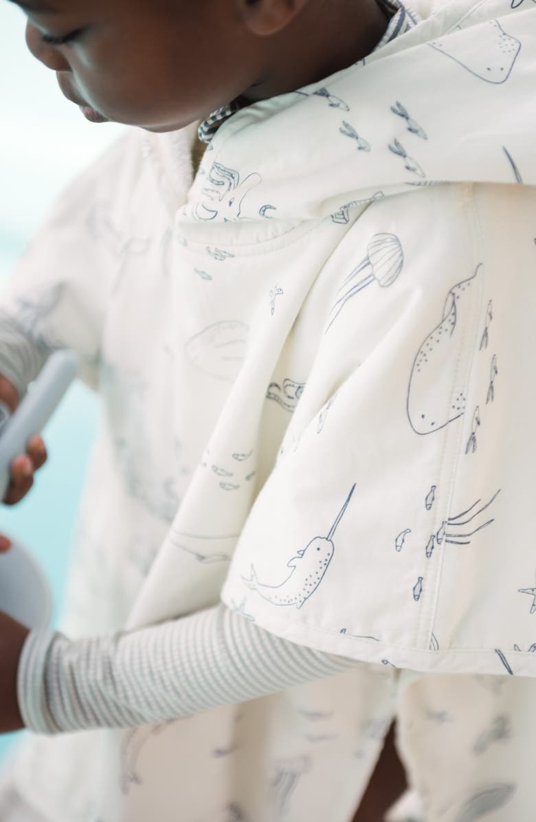 Pehr Organic Cotton Hooded Towel Poncho, Alternate, color, Life Aquatic