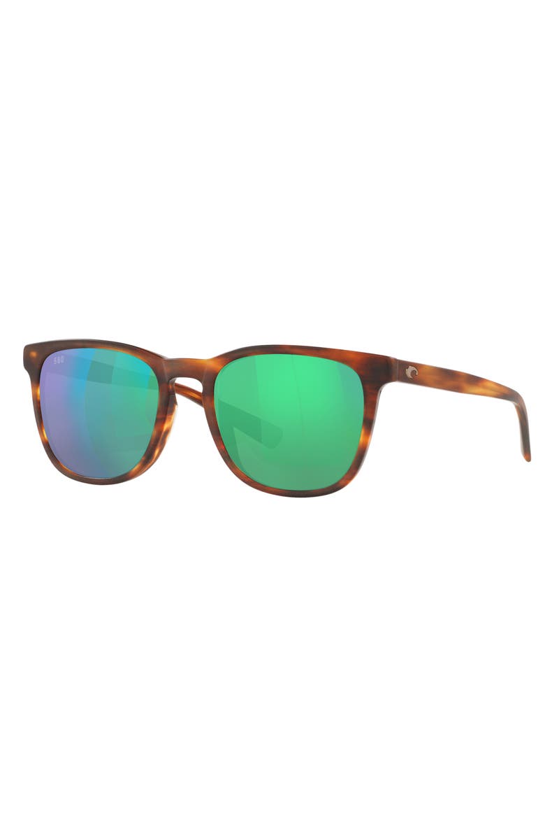Costa Del Mar Sullivan 53mm Mirrored Polarized Square Sunglasses, Alternate, color, Retro Tortoise
