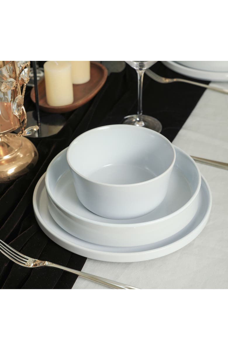 Stone Lain Celina Stoneware 24-Piece Dinnerware Set, Cereal and Dinner Bowls, Alternate, color, White