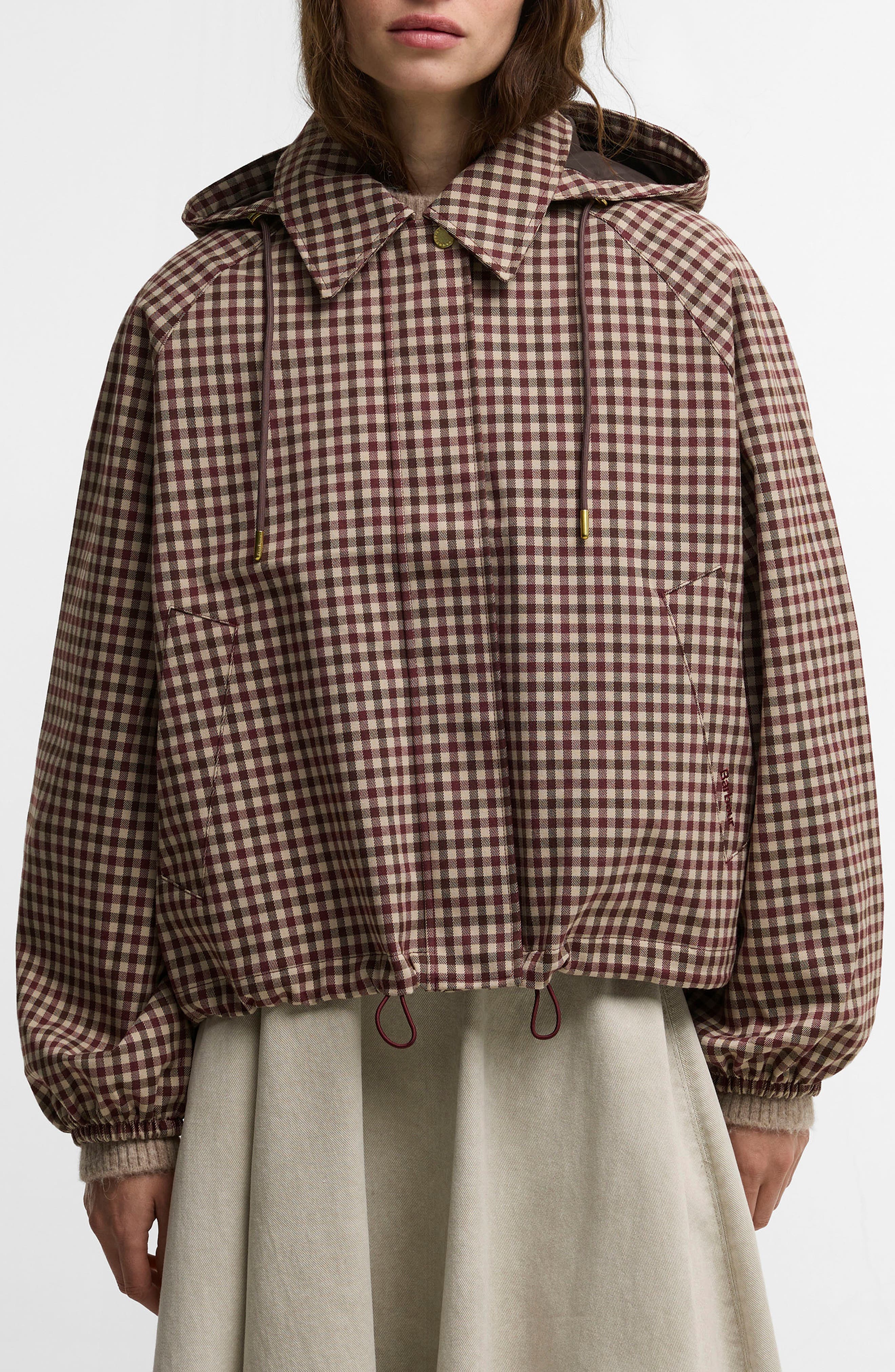 selected CRANBERRY/ BROWN GINGHAM