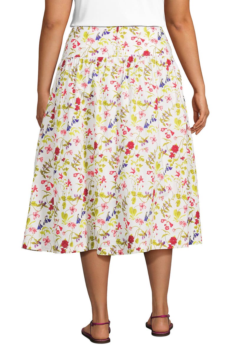 Lands' End Poplin Drop Waist Midi Skirt, Alternate, color, 