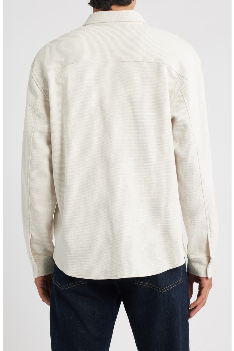 Waffle Textured Button-Up Shirt, Alternate, color, WARM WHITE