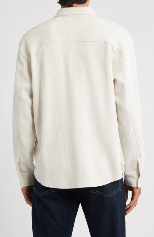 Frame Waffle Textured Button-up Shirt In White