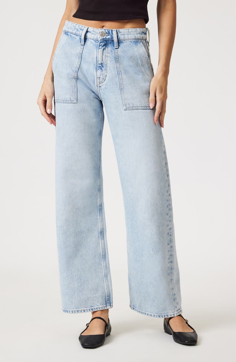 Mavi Jeans Catalina High Waist Wide Leg Utility Jeans, Main, color, Bleached Well Blue