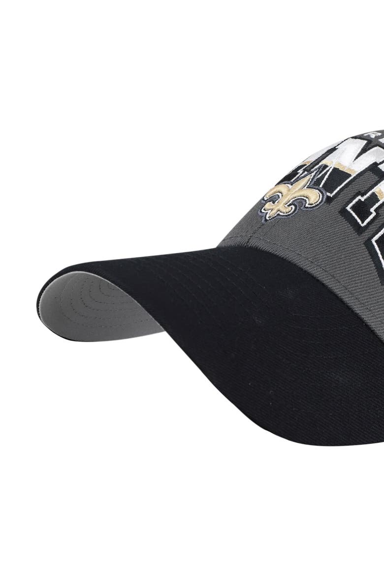Men's '47 Charcoal New Orleans Saints Split Block MVP Adjustable Hat, Alternate, color, Charcoal