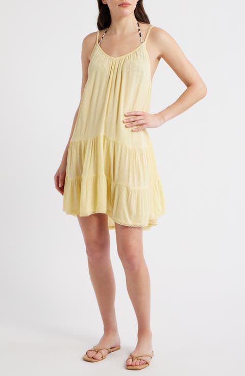 Tiered Crinkle Cover-Up Dress