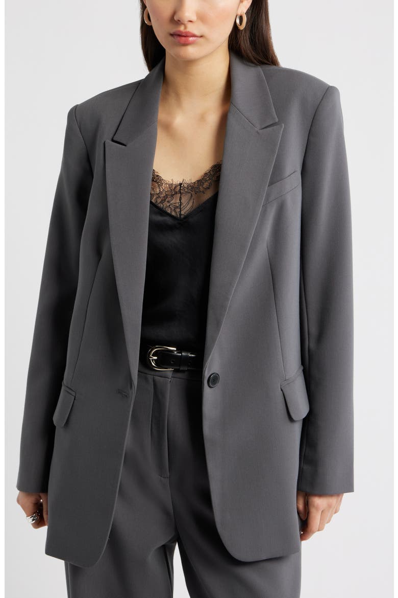 Icon Twill Relaxed Blazer, Main, color, GREY MAGNET