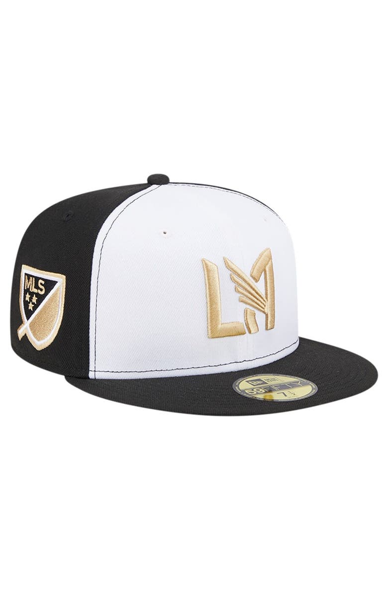 New Era Men's New Era White/Black LAFC 2024 Kick Off Collection 59FIFTY Fitted Hat, Main, color,